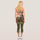 Leggings Capri Drapeau américain Camion vert militaire (Verso)