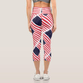 Leggings Capri Drapeau américain Drapeau patriotique Bleu blanc r (Verso)
