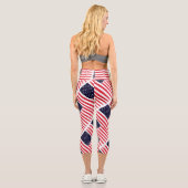 Leggings Capri Drapeau américain Drapeau patriotique Bleu blanc r (Verso)
