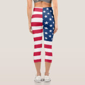 Leggings Capri Drapeau américain - États-Unis d'Amérique - Patrio (Verso)