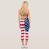 Leggings Capri Drapeau américain - États-Unis d'Amérique - Patrio (Verso)