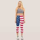 Leggings Capri Drapeau américain - États-Unis d'Amérique - Patrio (Recto)