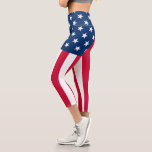 Leggings Capri Drapeau américain - États-Unis d'Amérique - Patrio<br><div class="desc">USA - Etats-Unis d'Amérique - Drapeau - Patriotique - Jour de l'Indépendance - 4 juillet - Personnalisable - Choisissez / Ajoutez votre texte unique / Couleur / Image - Faites votre cadeau spécial - Redimensionnez et déplacez ou supprimez et ajoutez des éléments / image avec outil de personnalisation. Vous pouvez...</div>