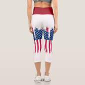 Leggings Capri Drapeau américain haut taille Capris (Verso)