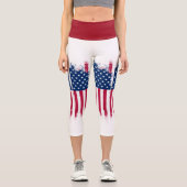 Leggings Capri Drapeau américain haut taille Capris (Recto)