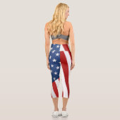 Leggings Capri Drapeau américain | Insigne | Pop Art (Verso)