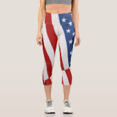 Leggings Capri Drapeau américain | Insigne | Pop Art (Recto)