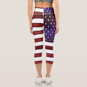 Leggings Capri Drapeau américain moderne en relief (Verso)