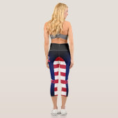 Leggings Capri Drapeau Américain Personnalisé 4 Juillet (Verso)