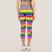Leggings Capri Drapeau arc-en-ciel Texte LGBTQ de Black Lives Mat (Verso)