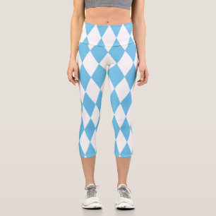 Leggings Capri Drapeau bleu et blanc Bavière Rhombus Motif