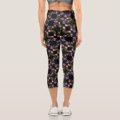 Leggings Capri Drapeau bleu Iris Fleur Motif Abstrait (Verso)
