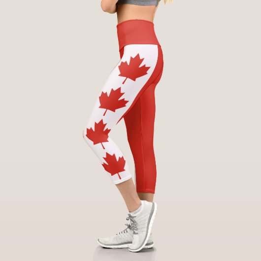Leggings Capri Drapeau canadien patriotique (Gauche)