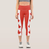 Leggings Capri Drapeau canadien patriotique (Recto)