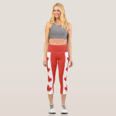 Leggings Capri Drapeau canadien patriotique (Recto)
