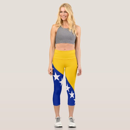 Leggings Capri Drapeau de Bosnie-Herzégovine patriotique (Recto)