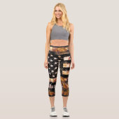 Leggings Capri Drapeau de construction industrielle (Recto)