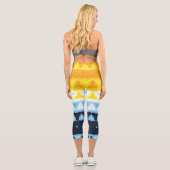 Leggings Capri Drapeau de fierté Boho Groovy Géométrique Abstrait (Verso)