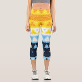 Leggings Capri Drapeau de fierté Boho Groovy Géométrique Abstrait (Recto)