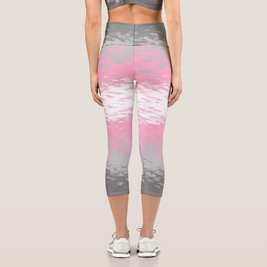 Leggings Capri Drapeau de fierté demifille abstrait granuleux bru (Verso)