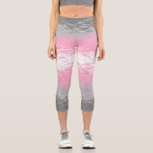 Leggings Capri Drapeau de fierté demifille abstrait granuleux bru (Recto)