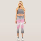Leggings Capri Drapeau de fierté demifille abstrait granuleux bru (Recto)