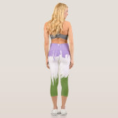 Leggings Capri Drapeau de fierté Genderqueer abstrait ZigZag épic (Verso)