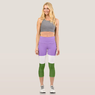 Leggings Capri Drapeau de fierté genderqueer de SlipperyJoe lavan