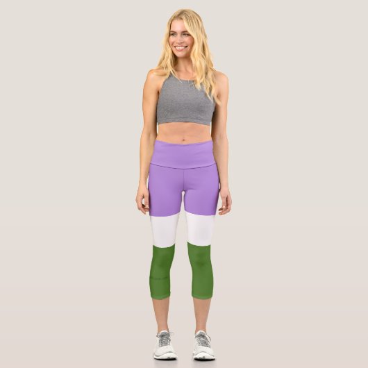 Leggings Capri Drapeau de fierté genderqueer de SlipperyJoe lavan (Recto)