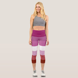 Leggings Capri Drapeau de fierté lesbienne de SlipperyJoe's fémin