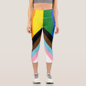 Leggings Capri Drapeau de fierté Progress Pride de SlipperyJoe si (Recto)