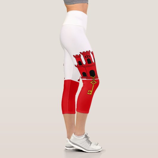 Leggings Capri Drapeau de Gibraltar (Droite)