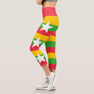Leggings Capri Drapeau de la Birmanie