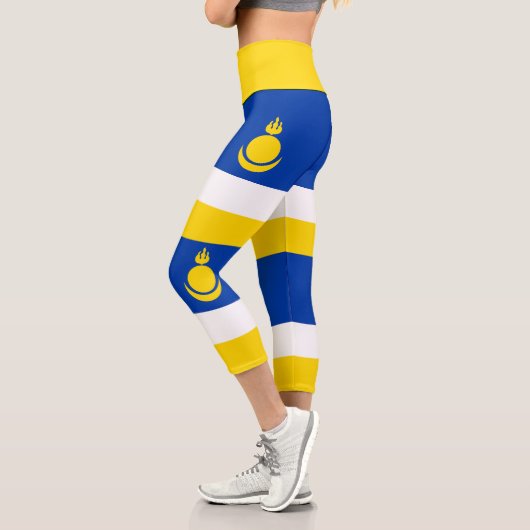 Leggings Capri Drapeau de la Buryatia patriotique (Gauche)