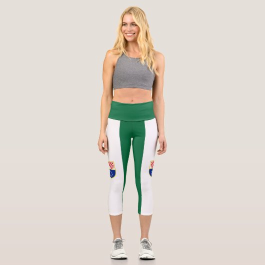 Leggings Capri Drapeau de la Fédération de Bosnie (Recto)