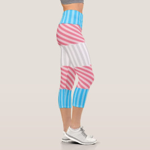 Leggings Capri Drapeau de la fierté transgenre Abstraite de la ba