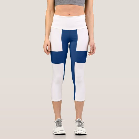 Leggings Capri Drapeau de la Finlande (Recto)