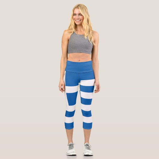 Leggings Capri Drapeau de la Grèce (Recto)
