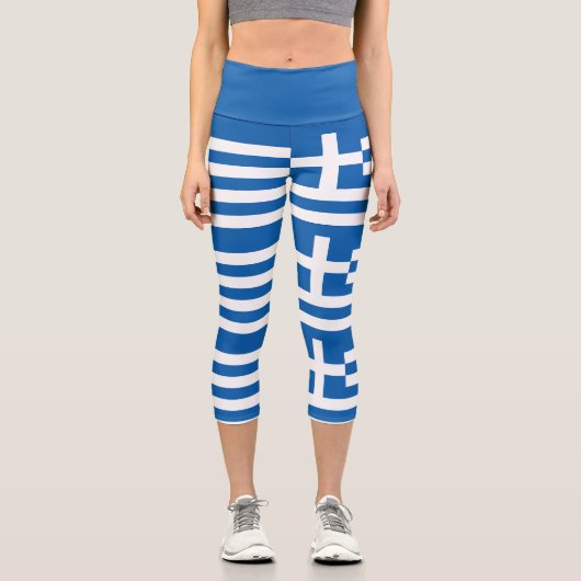 Leggings Capri Drapeau de la Grèce (Recto)