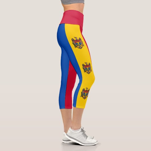 Leggings Capri Drapeau de la Moldavie (Droite)