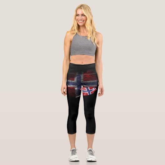 Leggings Capri Drapeau de la Norvège (Recto)