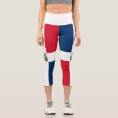 Leggings Capri Drapeau de la République Dominicaine (Recto)