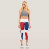 Leggings Capri Drapeau de la République Dominicaine (Recto)