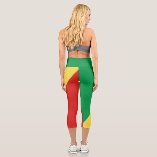 Leggings Capri Drapeau de la République du Congo (Verso)