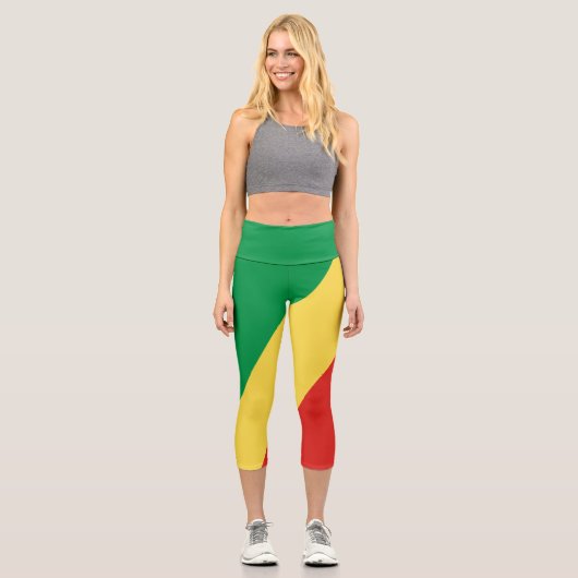 Leggings Capri Drapeau de la République du Congo (Recto)