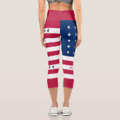 Leggings Capri Drapeau de l'atoll de Bikini Patriotique (Verso)