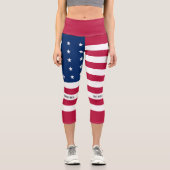 Leggings Capri Drapeau de l'atoll de Bikini Patriotique (Recto)