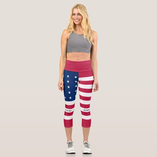 Leggings Capri Drapeau de l'atoll de Bikini Patriotique (Recto)