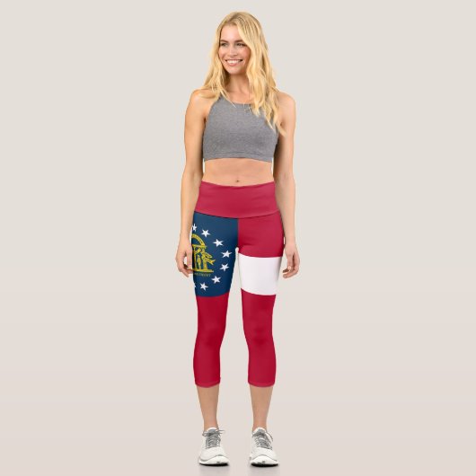 Leggings Capri Drapeau de l'État de Géorgie (Recto)