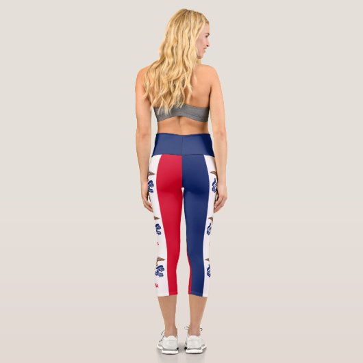 Leggings Capri Drapeau de l'État de l'Iowa (Verso)